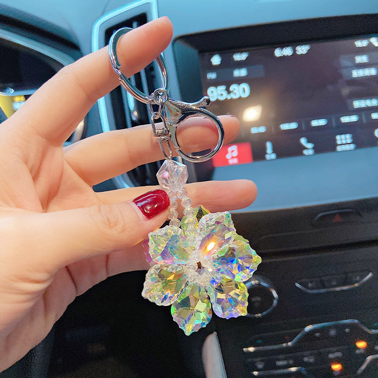 Wholesale Crystal Small Snowflake Glass Diamond Keychains